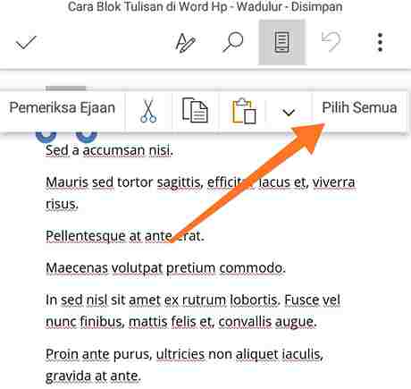 Cara Blok Semua Tulisan di Microsoft Word Hp Android - Langkah #3