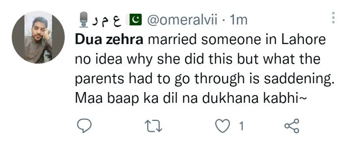 Dua Zehra Found in Lahore