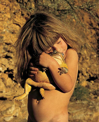 Tippi with a frog