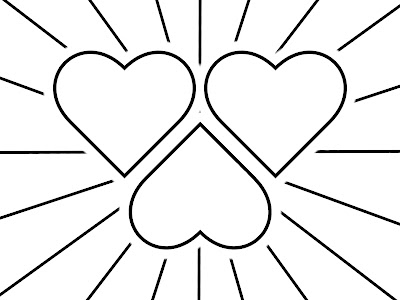 Three Hearts Free Coloring Book Art by gvan42