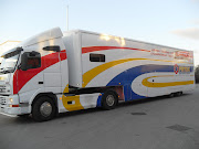 The new livery for the Team Eurotech's race trailer. using a combination