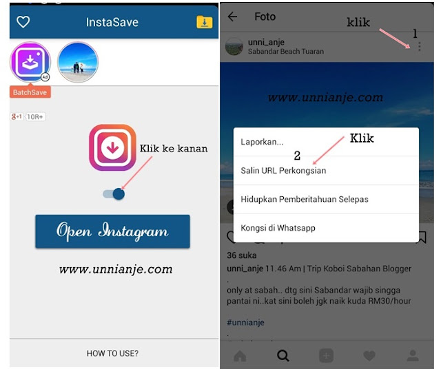 Toturial Simpan Gambar dan Video Intagram Ke Galeri Telefon