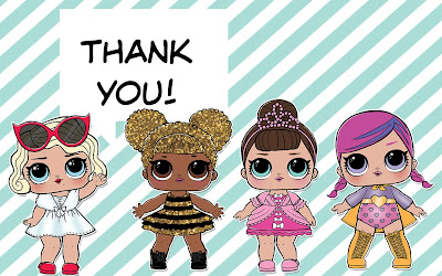 L.O.L. surprise dolls thank you cards