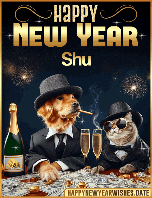 Happy New Year wishes gif Shu