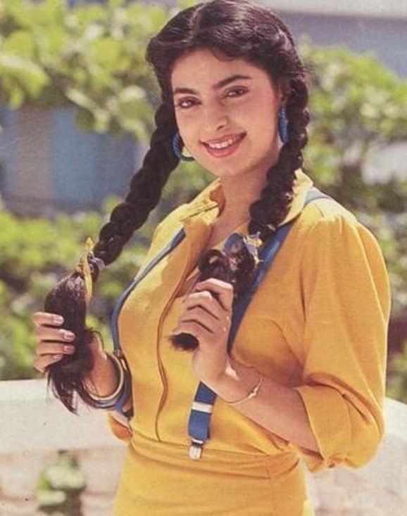Juhi Chawla pigtail hairstyle bollywood actress