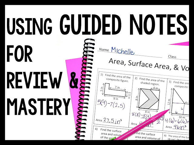 Guided notes for review and mastery in middle school math