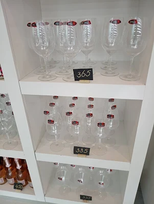 "Wine glasses from Six Bottles by DTI in Paramaribo Suriname"