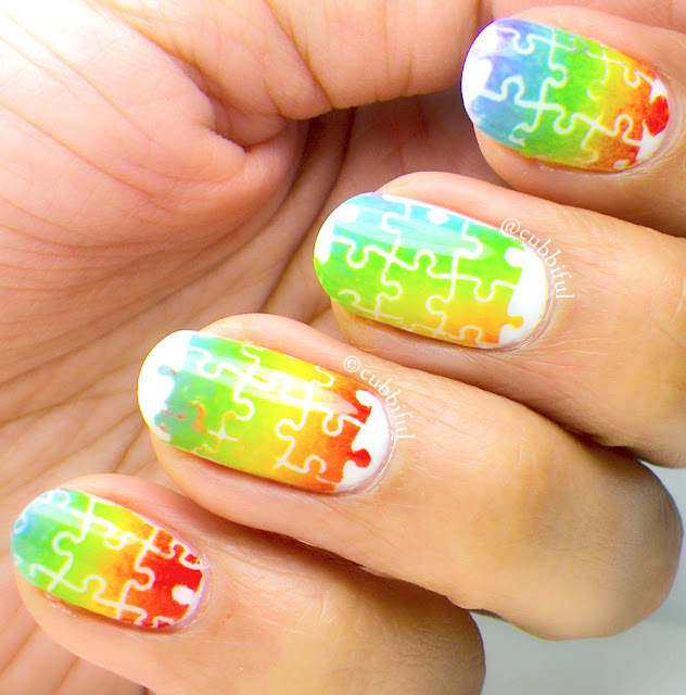 Rainbow Puzzle Nails