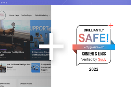 Techy Gossips Receives Sur.ly Safest Content Award 2022!!