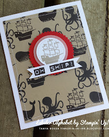 Oh Ship! I forgot your birthday...Labeler Alphabet and Message in a Bottle stamp sets from Stampin' Up! I love that you can create any quirky sentiment you want with this alphabet set!- Tanya Boser for the Stamp Review Crew