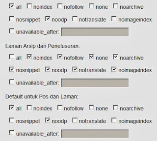 Setting Tag Tajuk Robot Khusus