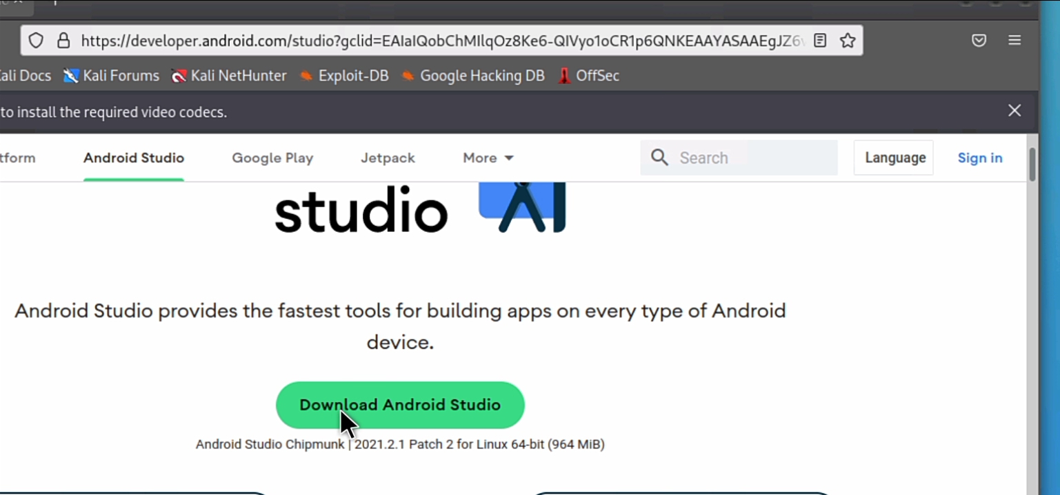 Android studio Download