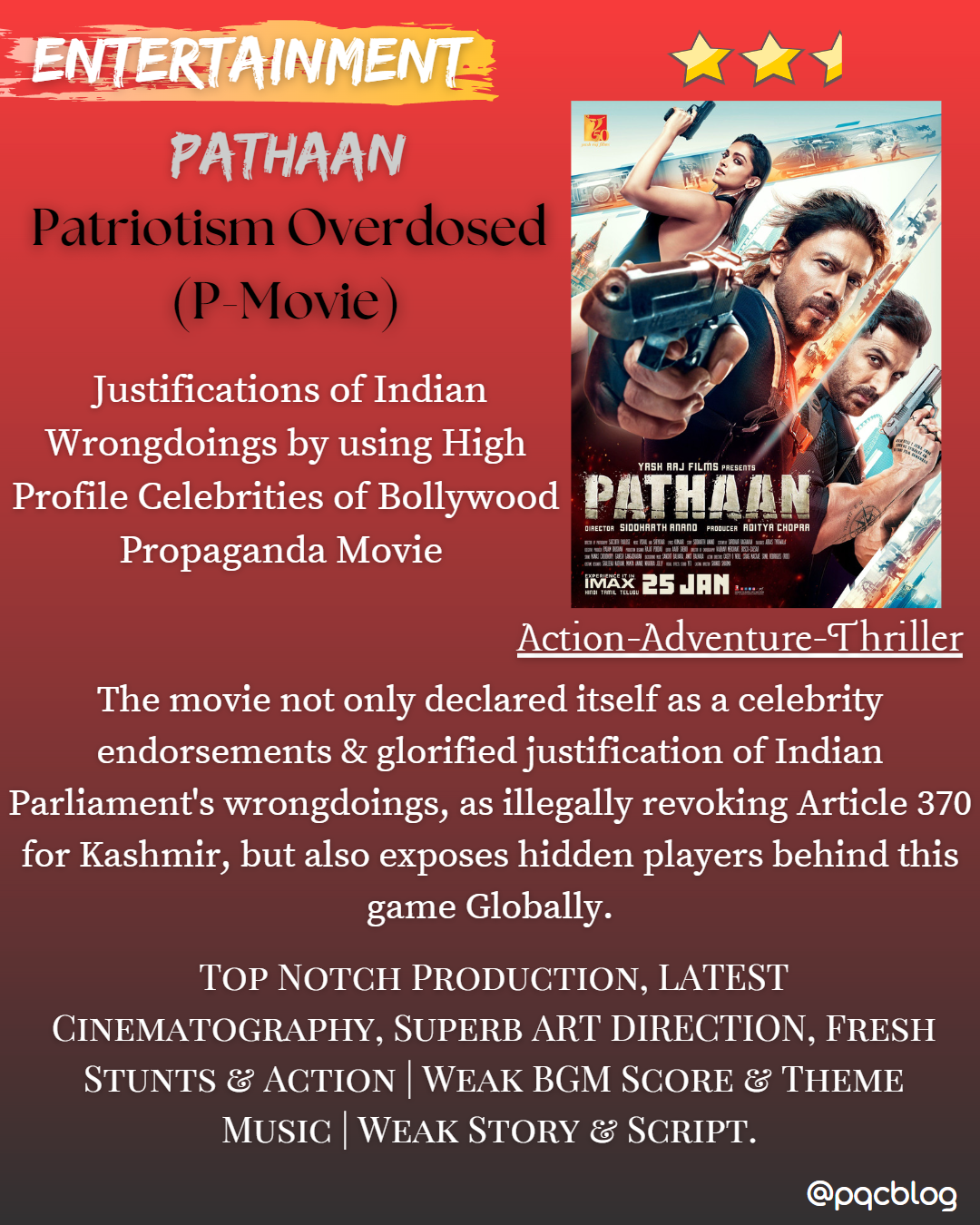 Pathaan Movie Review #pqcblog