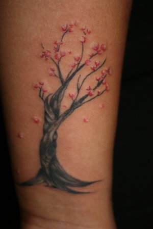 i really want a cherry tree blossoming tattoo on my foot or calf