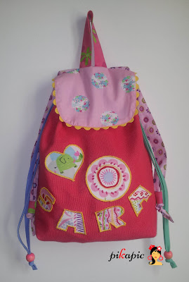 Mochila para la guardería personalizada Sara. Pikapic