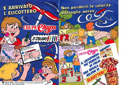 La pagina di Topolino che pubblicizzava gli elicotteri Chupa Chups