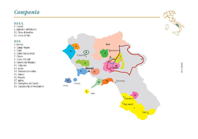 Wine map of Campania wine region