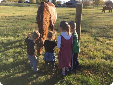 Kids with horse in Berryville, VA