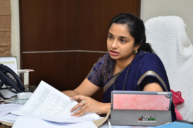 Swetha Mohanty Wanaparthy District collector in a meeting hall