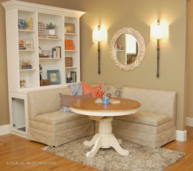 Breakfast Nook Navy and Orange