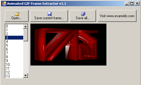 Animated GIF Extractor freeware utility screen