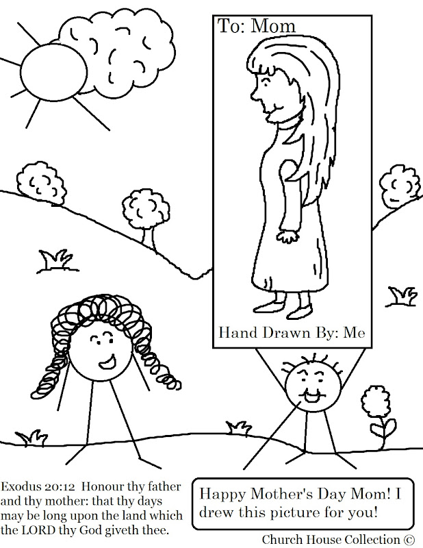 Mother's Day Coloring Page For Sunday School 