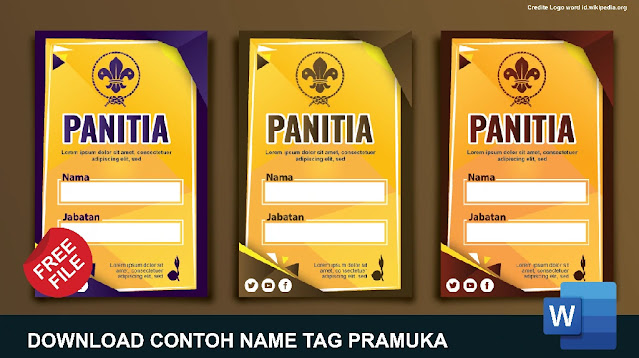 Download Kumpulan Contoh Name Tag Pramuka Microsoft Word  Dan Powerpoint Gratis