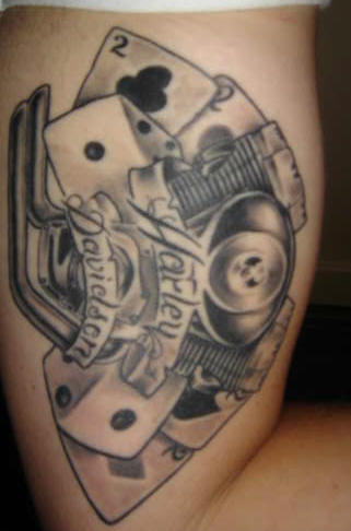 Harley Davidson and Biker tats