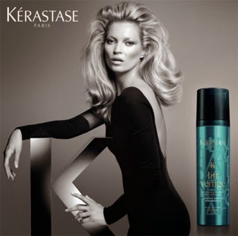 Kate Moss e os produtos Kérastase linha Couture Styling para o cuidado dos cabelos