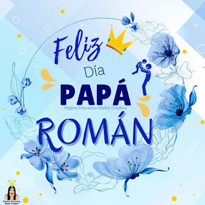 Solapín Feliz Día del Padre - Nombre Román para imprimir gratis