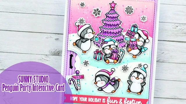 Sunny Studio Stamps: Penguin Party Winter Themed Holiday Card by Marine Simon (featuring Cozy Christmas, Passionate Penguins, North Pole)