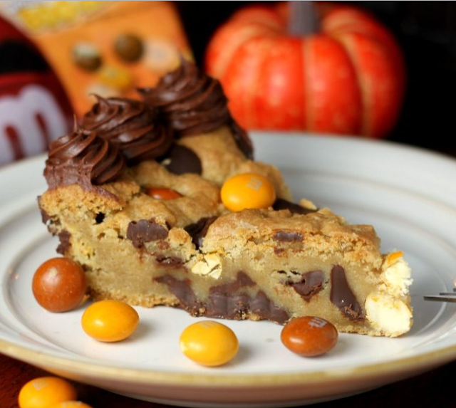 Butterscotch M & M Chocolate Chip Cookie Cake