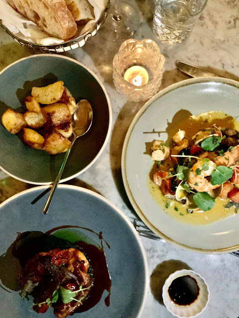 flat lay of food at 40 Dean Street, London