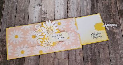 Cheerful daisies stampin up for  slider card