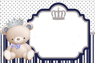 Bear Charming Prince: Free Printable Invitations and Candy Bar Labels.  