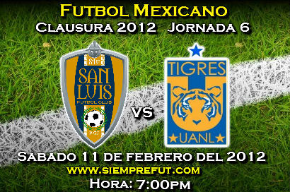Ver San Luis vs Tigres UANL EN VIVO C2012 Sabado 110212 Jornada 6 