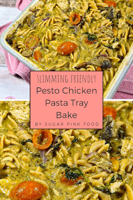 Pesto Chicken Pasta Tray Bake Recipe | Slimming Friendly