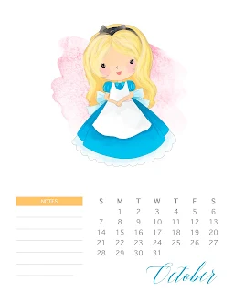 Calendario 2018 de las Princesas Disney para Imprimir Gratis. 