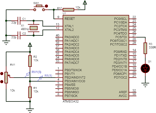 Using analog comparator module of ATMega32