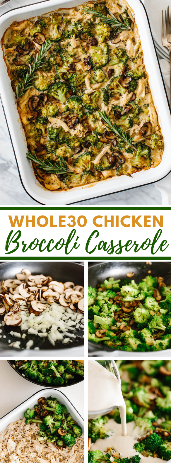 WHOLE30 CHICKEN BROCCOLI CASSEROLE (PALEO, DAIRY-FREE) #healthydiet #dinner