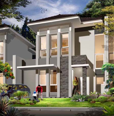 Rumah Minimalis 2 Lantai Mungil Sederhana