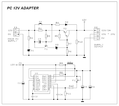 12 Volt Adapter. rangkaian pc adaptor 12 volt
