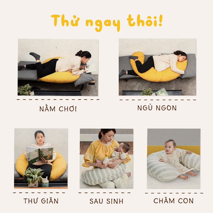 [A159] Gối dành cho bà bầu được yêu thích nhất - Gối bầu đậu khuyết