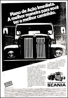 propaganda caminhão Scania anos 70; Saab Scania; Scania;  reclame de carros anos 70. brazilian advertising cars in the 70. os anos 70. história da década de 70; Brazil in the 70s; propaganda carros anos 70; Oswaldo Hernandez;