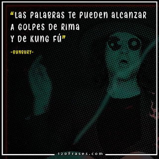 Fragmento del video de Bunbury "las palabras" con letra de la misma