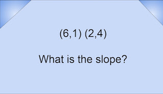 (6,1) (2,4) What is the slope?