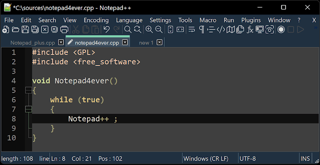 an image of a code base of a person using Notepad++ text editor