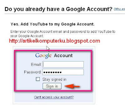 buat account youtube
