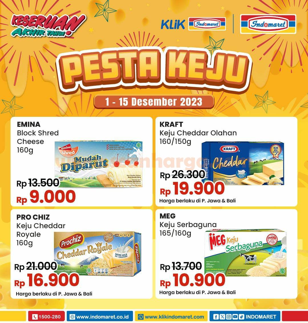 Promo Indomaret Pesta Keju Periode 1 - 15 Desember 2023