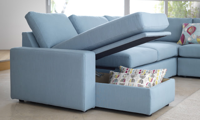 Blue Corner Sofa Bed